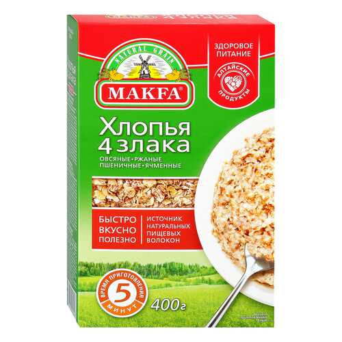 Хлопья Makfa 4 злака 400г в Магнолия