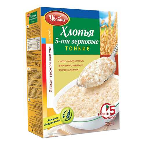 Хлопья Увелка 5-ти зерновые тонкие 350 г в Магнолия