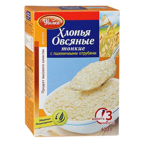 Хлопья Увелка овсяные тонкие 400 г в Магнолия