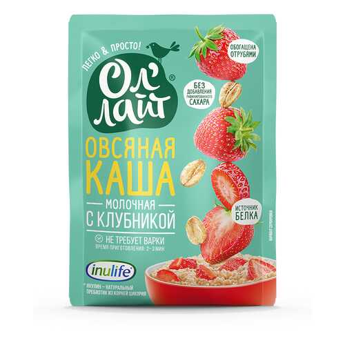 Каша Ол Лайт Овсяная молочная с Клубникой 40г в Магнолия