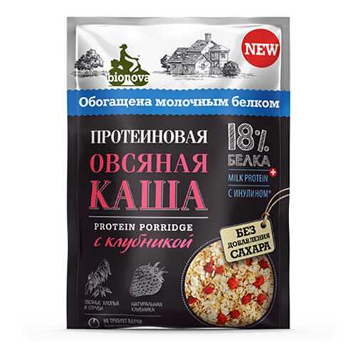 Каша овсяная Bionova Протеиновая с клубникой 40 г в Магнолия