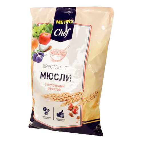 Мюсли Chef хрустящие с кусочками фруктов 1 кг в Магнолия