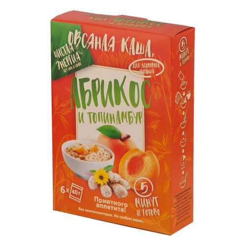 Овсяная каша с абрикосом и топинамбуром Ricos в пакетиках 6*40 г в Магнолия