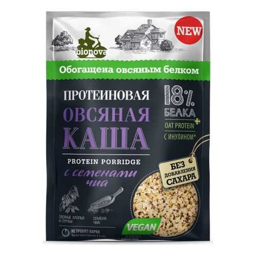 Протеиновая овсяная каша Bionova с семенами Чиа 40г в Магнолия