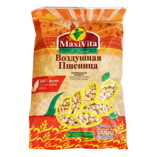 Воздушные зёрна пшеницы MaxiVita 125г 4 штуки в упаковке в Магнолия