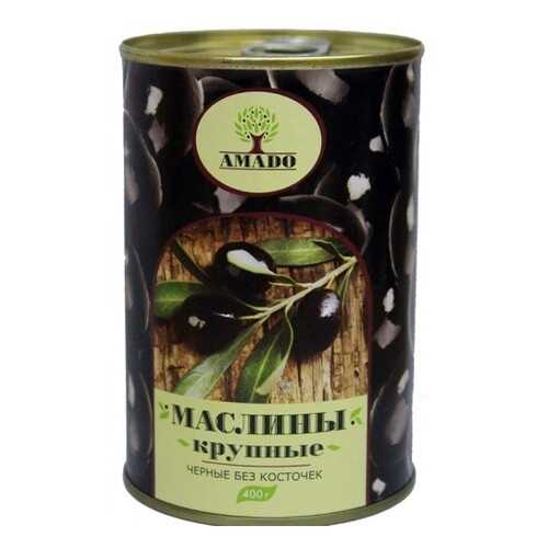 Черные маслины Amado без косточек крупные 400 г в Магнолия