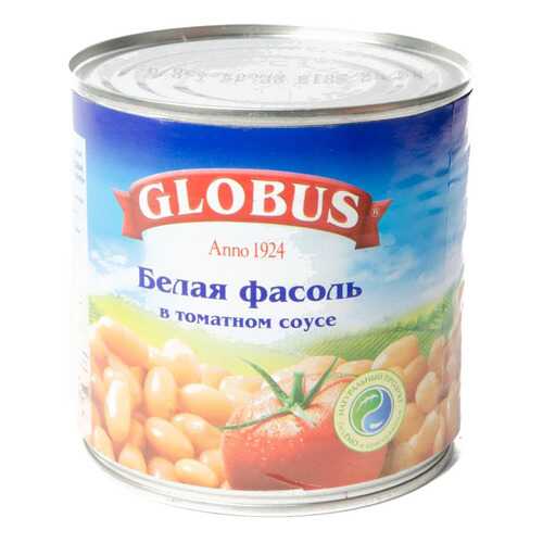 Фасоль Globus белая с томатном соусе 440 г в Магнолия