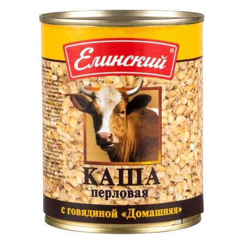 Каша Елинский пищевой комбинат перловая с говядиной домашняя 340 г в Магнолия