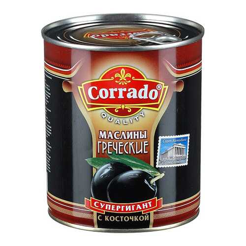 Маслины Corrado греческие супергигант с косточкой 850 мл в Магнолия