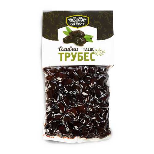 Оливки черные From Greece подсушенные Трубес Тасос 250 г в вакуумной упаковке Греция в Магнолия