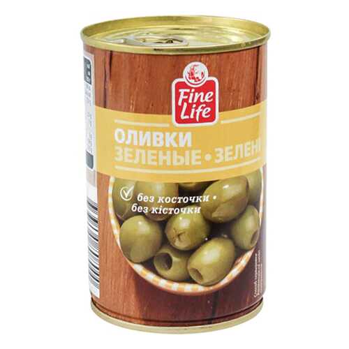 Оливки Fine Life зеленые без косточки 300 г в Магнолия