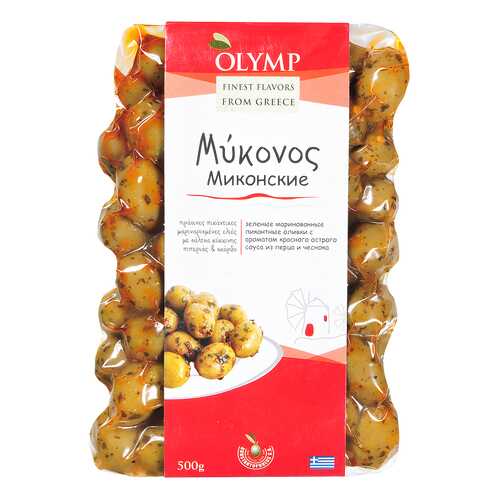 Оливки Just Greece миконские в рассоле перец-чеснок 500 г в Магнолия