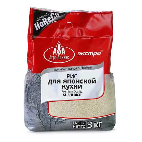 Крупа рисовая Агро-Альянс шлифованная рис для японской кухни для суши 3 кг в Магнолия