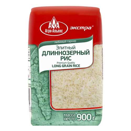 Рис Агро-Альянс экстра элитный длиннозерный 900 г в Магнолия