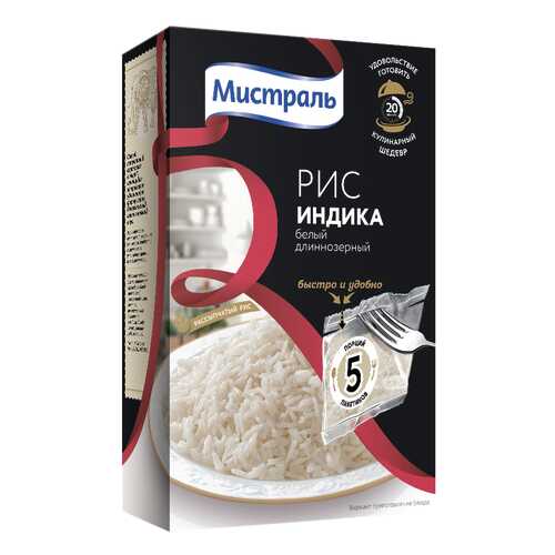 Рис длиннозерный Мистраль индика белый 80 г 5 пакетов в Магнолия