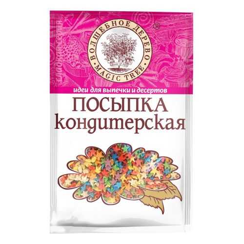 Посыпка кондитерская Волшебное дерево звезды разноцветные 40 г в Магнолия