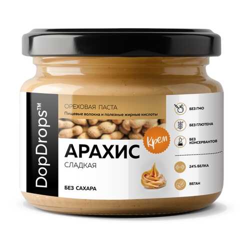 Арахисовая паста DopDrops Крем сладкая без сахара 250 г в Магнолия