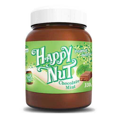 Арахисовая паста шоколадная HAPPY NUT с мятой 330 г в Магнолия