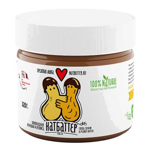 Шоколадная паста из жареного кешью и арахиса Nutbutter 320 г в Магнолия