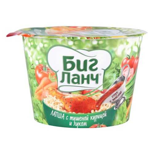 Лапша быстрого приготовления Биг ланч с тушеной курицей и луком 90 г в Магнолия