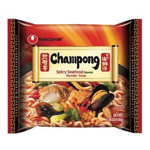 Лапша быстрого приготовления Чампонг с морепродуктами Nongshim пачка 130 г в Магнолия