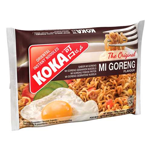 Лапша сингапурская Koka со вкусом жареной лапши ми горенг в пакете 85 г в Магнолия