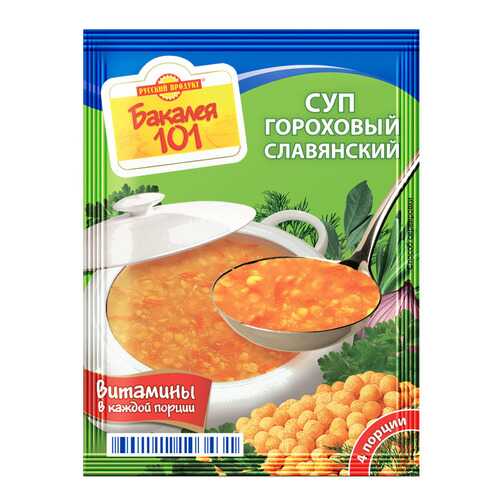 Суп Бакалея 101 Русский Продукт гороховый славянский 65 г в Магнолия
