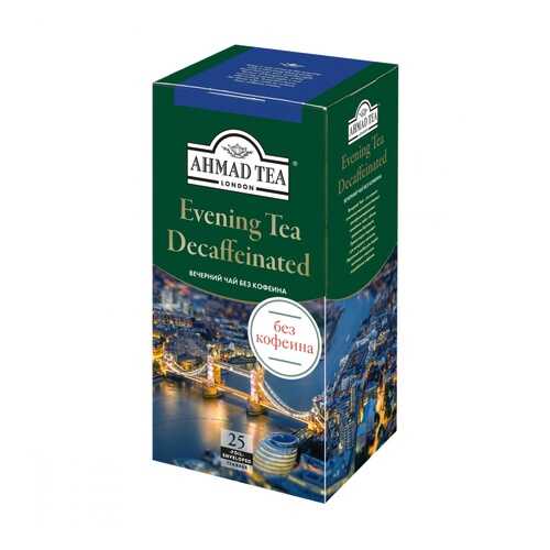 Чай Ahmad Evening Decaffeinated, черный с бергамотом без кофеина, 25 пакетиков в Магнолия