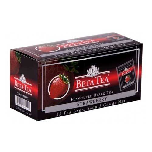 Чай черный в пакетиках для чашки Beta Tea клубника 25*2 г в Магнолия
