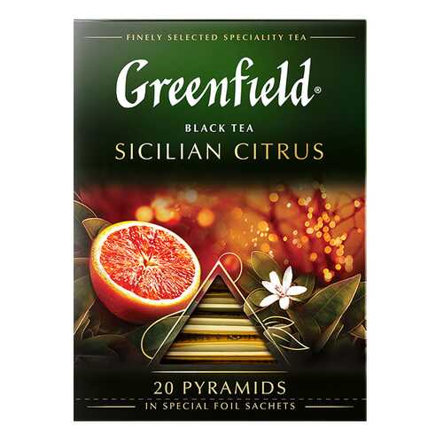 Чай черный в пирамидках Greenfield Sicilian Citrus 20 пакетиков в Магнолия