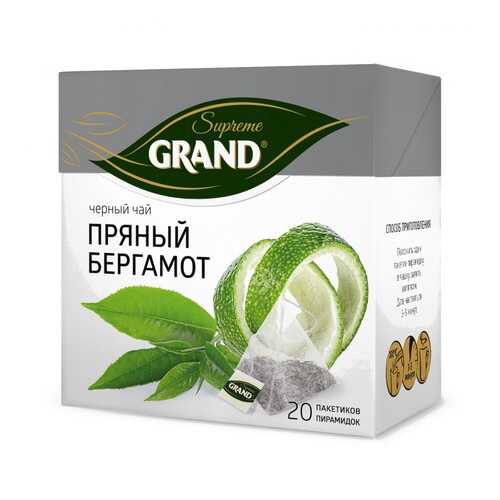 Чай Grand Пряный Бергамот, черный с добавками, 20 пирамидок в Магнолия