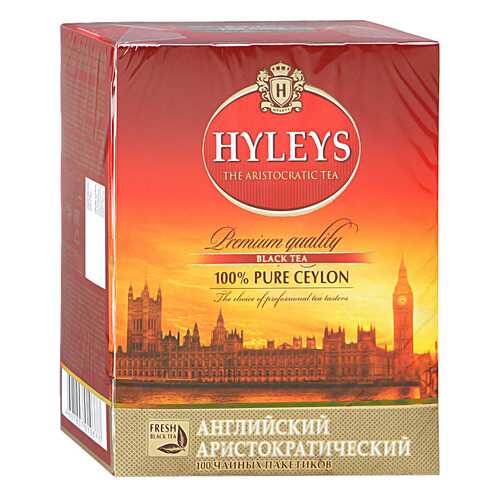 Чай Hyleys английский аристократический черный байховый цейлонский 100 пакетиков в Магнолия
