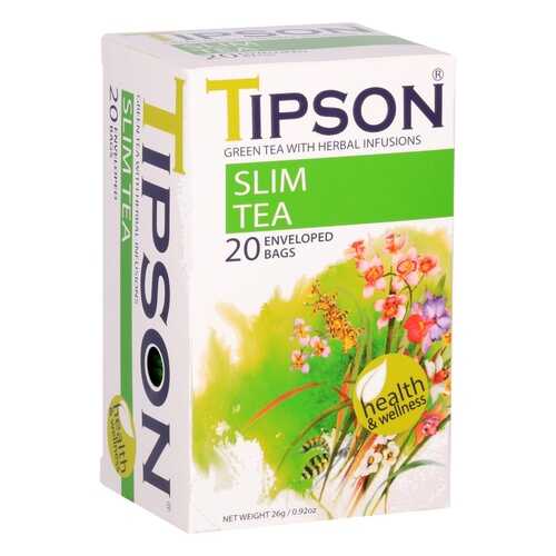 Чай Tipson Slim tea, зеленый с добавками, 20 пакетиков в Магнолия
