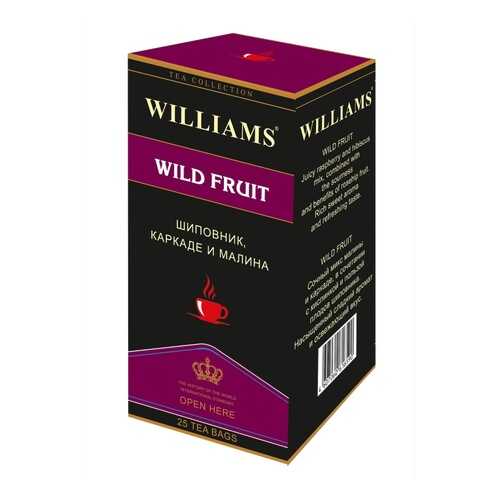 Чай Williams Wild Fruit, шиповник, каркаде, малина, 25 пакетиков в Магнолия