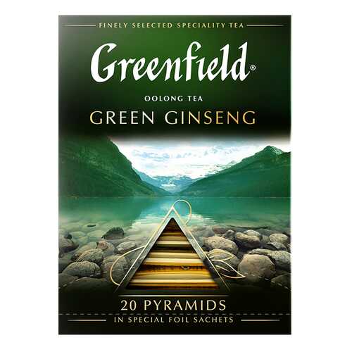 Чай зеленый в пирамидках Greenfield Green Ginseng 20 пакетиков в Магнолия