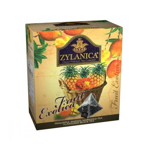 Чай Zylanica Fruit Exotica черный с ананасом манго лепестками календулы 20 пирамидок в Магнолия