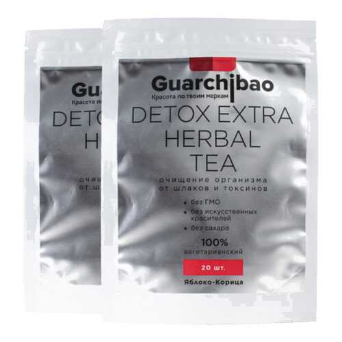 GUARCHIBAO DETOX EXTRA HERBAL TEA набор из 2 упаковок чая для детокса Яблоко-Корица в Магнолия