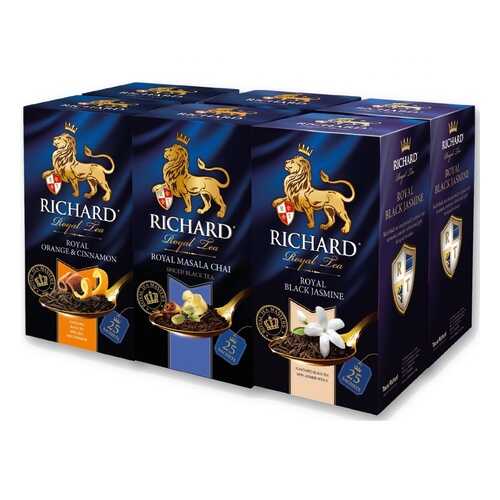 Набор чая Richard Orange & Cinnamon, Masala Chai, Black Jasmine 26*5 пакетиков в Магнолия