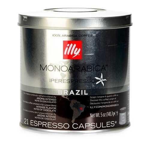 Кофе в капсулах Illy Brazil средней обжарки 21 капсула банка Италия в Магнолия