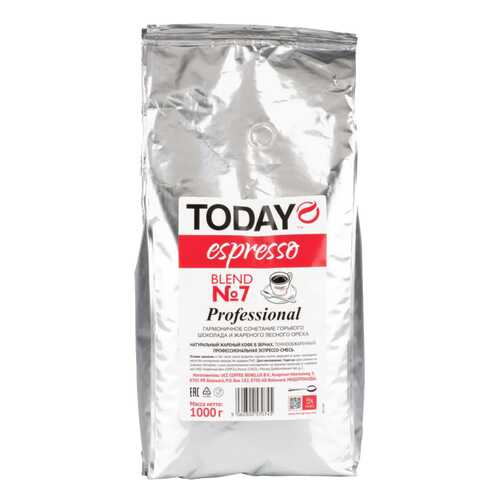 Кофе в зернах Today еspresso рrofessional вlend №7 1000 г в Магнолия