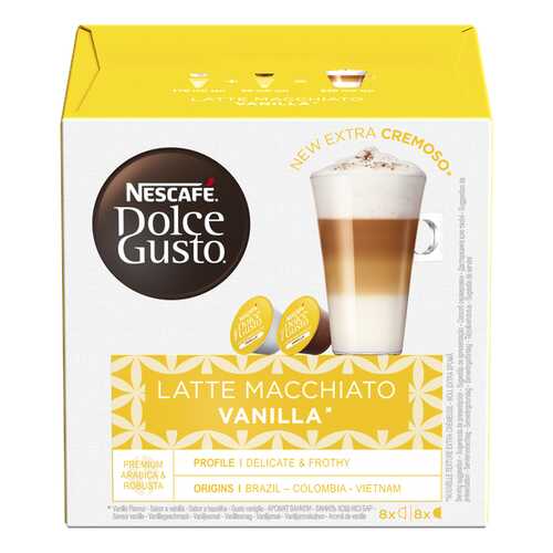 NESCAFE Dolce Gusto Латте Макиато со вкусом ванили, кофе в капсулах, 16 капсул в Магнолия