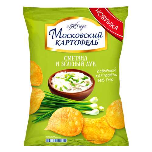Чипсы картофельные Московский картофель сметана и зеленый лук 150 г в Магнолия