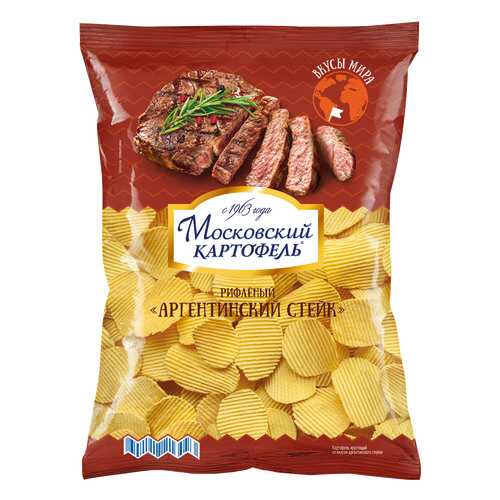 Чипсы картофельные рифленые Московский картофель аргентинский стейк 150 г в Магнолия