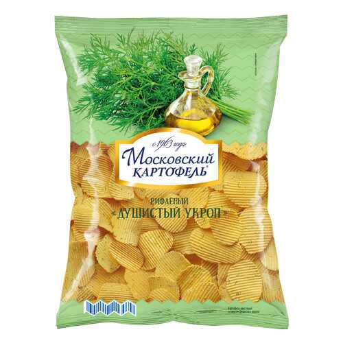 Чипсы картофельные рифленые Московский картофель душистый укроп 150 г в Магнолия