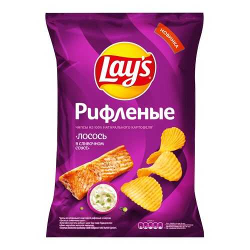 Чипсы Lay's рифленые из натурального картофеля лосось в сливочном соусе 150 г в Магнолия