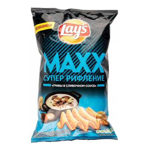 Чипсы Lay's супер рифление maxx грибы в сливочном соусе 145 г в Магнолия