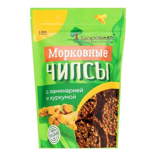 Чипсы морковные Здороведа с ламинарией и куркумой 100 г в Магнолия