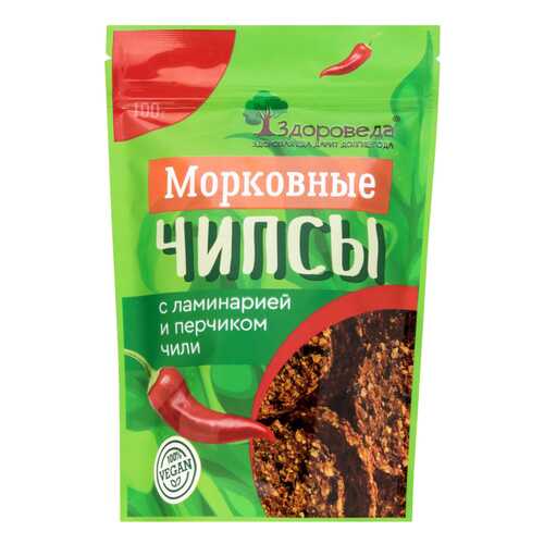 Чипсы морковные Здороведа с ламинарией и перчиком чили 100 г в Магнолия