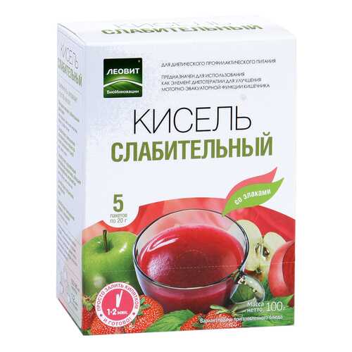 Кисель слабительный Леовит со злаками 20 г 5 штук в Магнолия