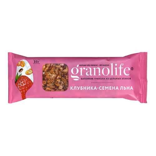 Батончик-гранола Granolife клубника семена льна в Магнолия